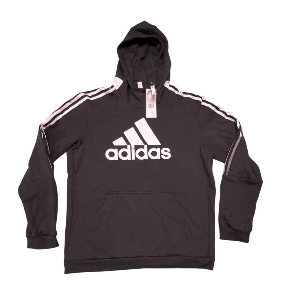 Adidas Men's Tiro21 Sweat Hoodie 3-Stripes Black & White Size Large New